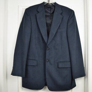 Jeffrey Banks Supra Suede Sport Coat Suit Jacket Men L40 Polyester Lined Blazer